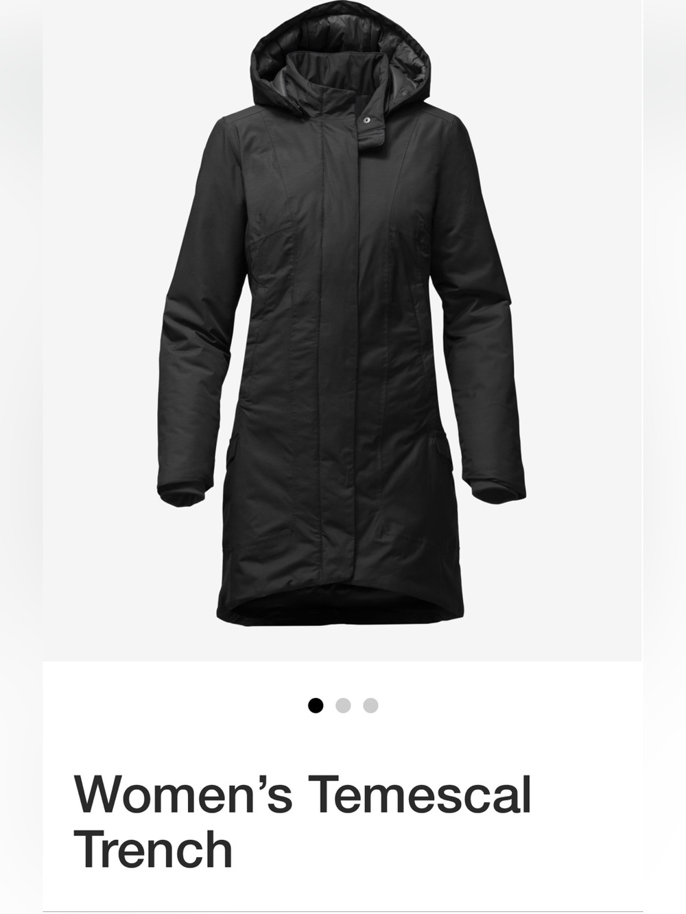 The North Face Women's Black Long Puffer Tremescal Trench